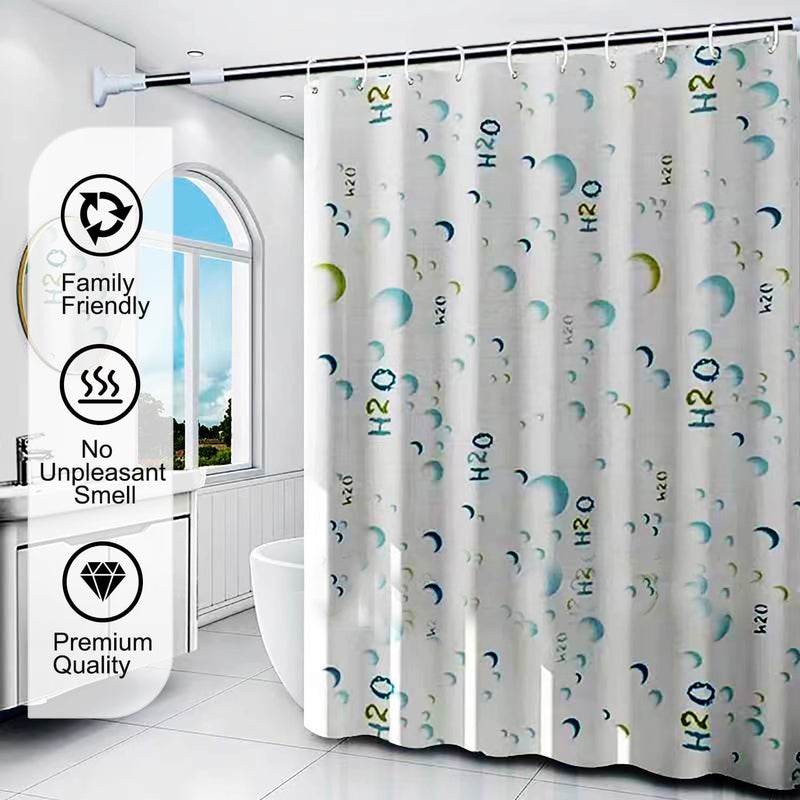 TIKABC Shower Curtain Liner, 4G PEVA Shower Liner, Plastic Waterproof Shower Curtains, 72x72 inch with Grommet Holes 3 Magnetic Weights - Image 5